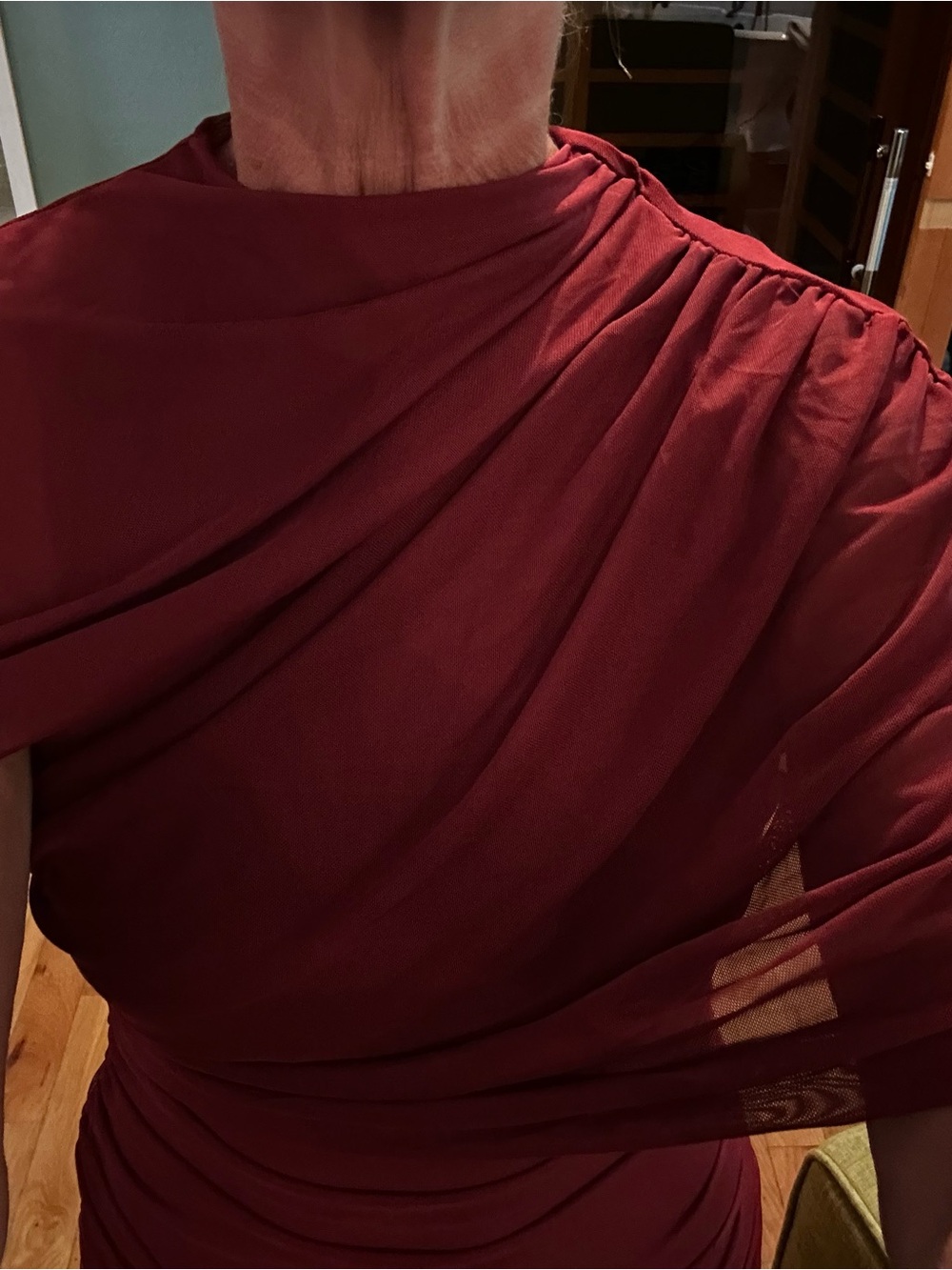 Amanda Uprichard Burgundy Ruched Maxi Gown - Picture 4 of 6